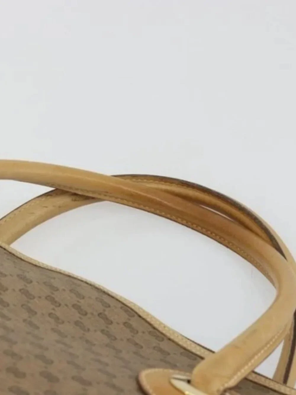GUCCI Micro GG Supreme Tote Bag PVC Beige Gold 02 39 4868 Auth ep14936